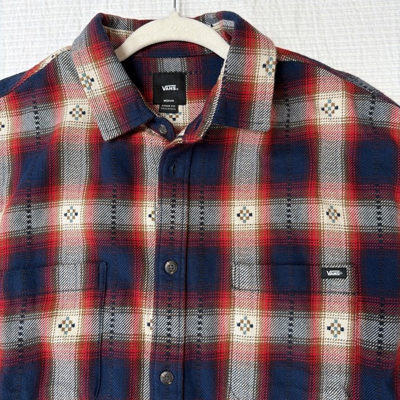 Vans Men Elmbrook Long Sleeve Button Up Flannel Native American Woven Design - Picture 3 of 12